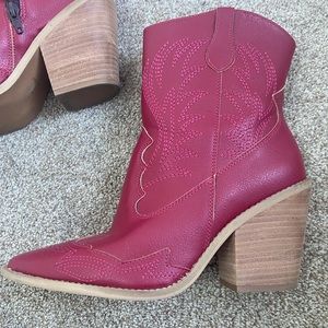 Red heeled cowboy boots